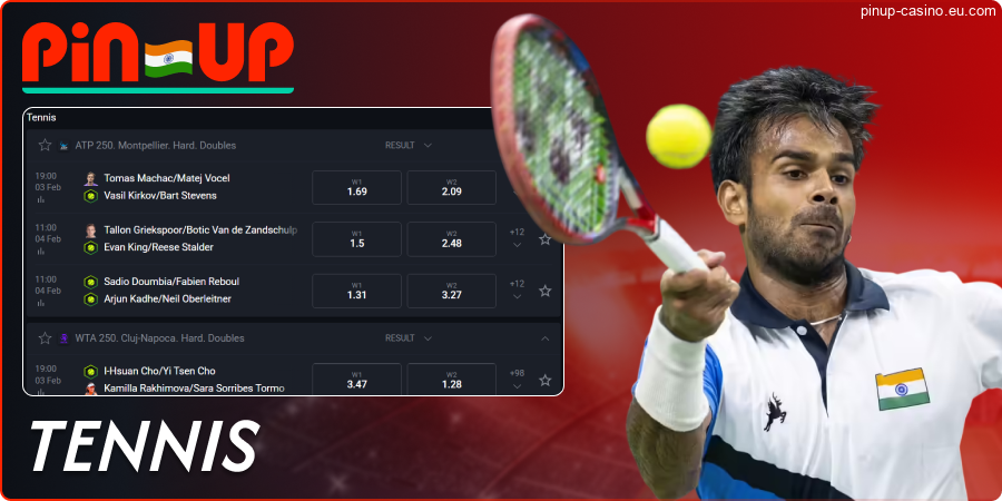Tennis betting at Pin-Up IN